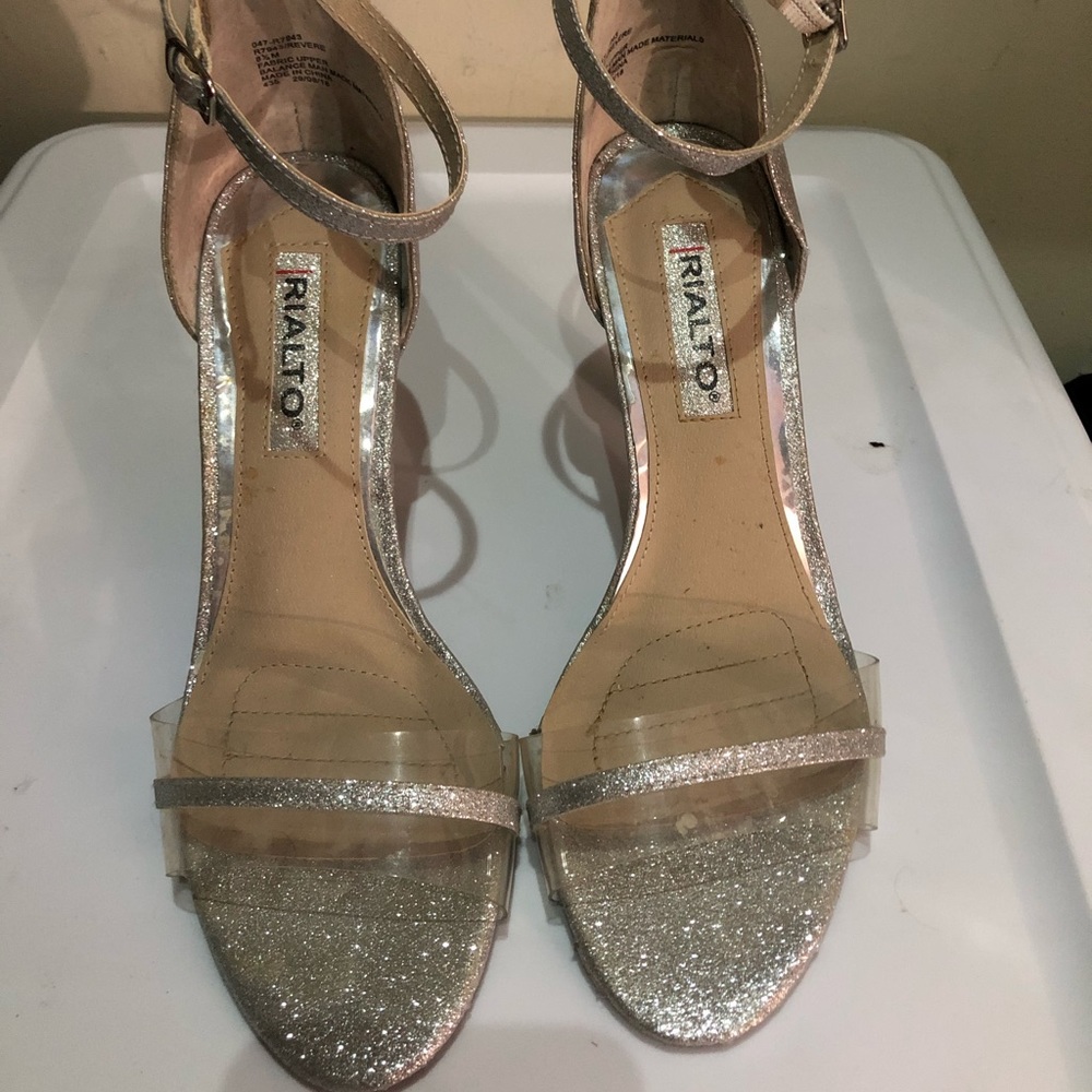 Silver sparkly heels